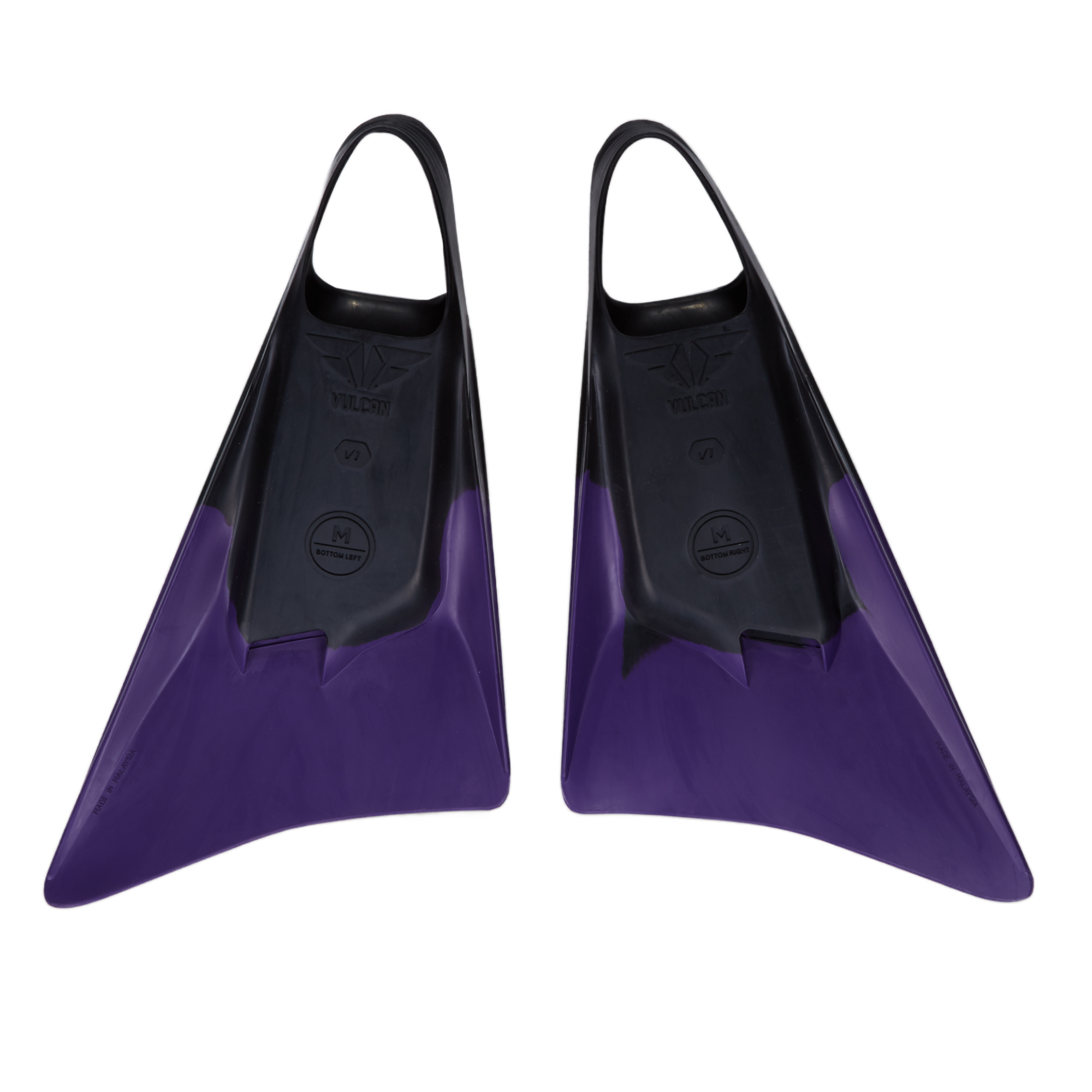Vulcan V1 Bodyboard Fins – Black/Purple | Eco-Friendly Swim Fins